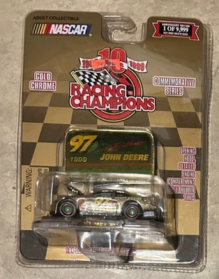 Racing Champions #97 John Deere Chad 1999 coche pequeño cromado dorado nuevo sellado Foto 1 de 2
