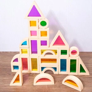 25Pcs Building Blocks Geometry Sensory Toy Colors Shapes Early Learning - Picture 1 of 7