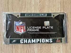 Philadelphia Eagles Super Bowl LIX Champions Chrome License Plate Frame - Picture 1 of 7