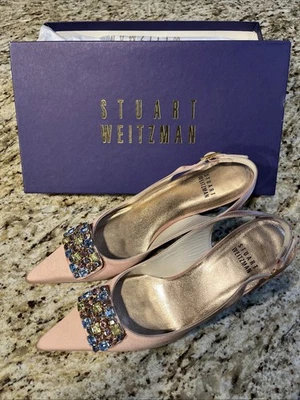 Tacones Stuart Weitzman rosa brillante satinado talla 7M Foto 1 de 4