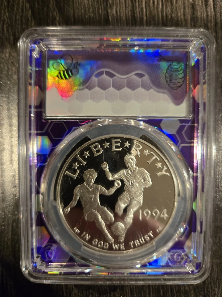 1994 S World Cup Soccer Proof Silver Dollar Commemorative PCGS PR69 DCAM  - Image 1 of 2