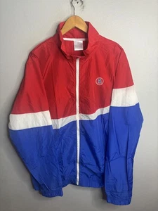 Barstool Sports Jacket Mens 2XL Red White Blue Colorblock Windbreaker Full Zip - Picture 1 of 6