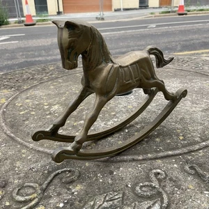 Vintage Solid Brass Rocking Horse 7” Long - Free Uk Posting - Picture 1 of 16