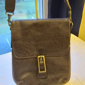 Borsa a tracolla in ecopelle marrone/tracolla regolabile rimovibile/chiusura a scatto boho - Foto 1 di 10