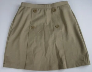 LANDS END Khaki School Uniform Ponte Button Front Skort Girls 14 *NEW* - Picture 1 of 6