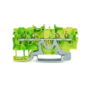 A● 10pcs WAGO 2000-1407 4-Conductor Ground Terminal Block 1 mm2 Green-Yellow New - Imagen 1 de 4