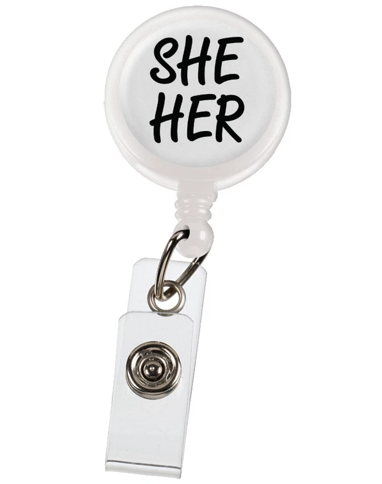 Prestige Medical Retracteze™ Porta Identificación Enfermera Ella/ Ella en Blanco Foto 1 de 1