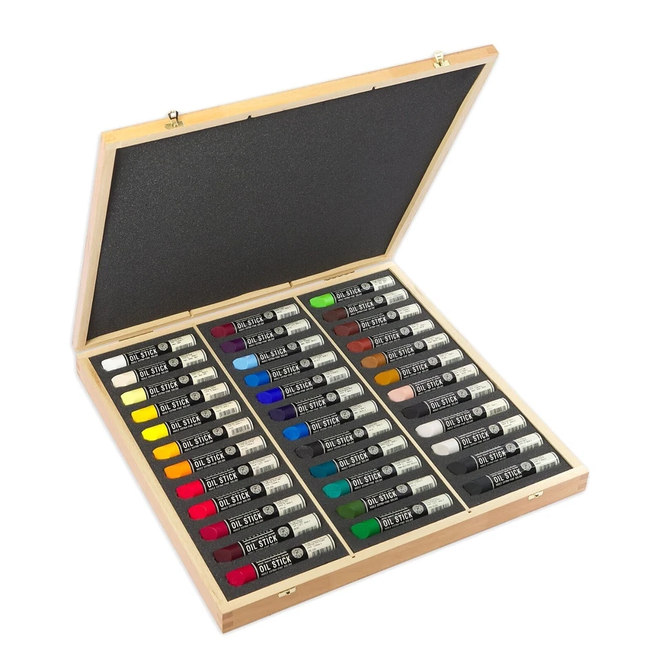 Sennelier Artist Oil Stick - Wooden Box Set - 36 x 38ml Paint Sticks - Image 1 of 1