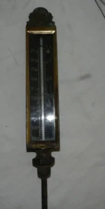 Termómetro caldera industrial raro antiguo de latón ABH marca registrada - Imagen 1 de 13