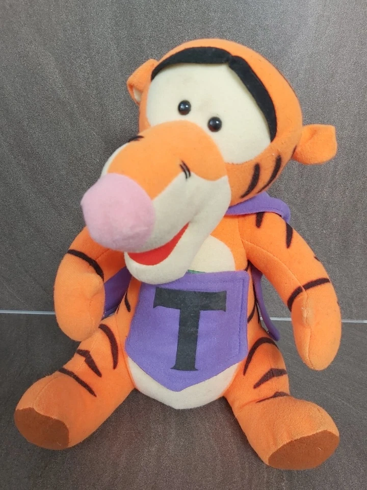 Vintage TIGGER Walt Disney Winnie The Pooh Bear Soft Medium Plush Toy Cape Book  - Image 1 of 4