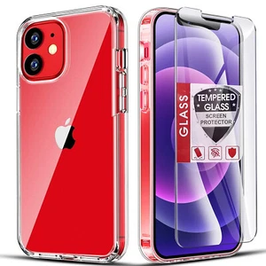 Coque téléphone antichoc + écran en verre pour iPhone 12 11 Pro Max Mini XR SE 7 8 - Photo 1 sur 17