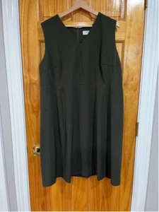 Abito midi donna MM LaFleur verde scollo a V tubino silenzioso lusso business taglia 2X - Foto 1 di 6