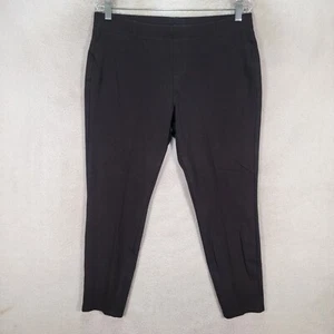 Black Stretch Pull On Classic Slim Fit Skinny Ankle Trouser Womens Pants Size PL - Picture 1 of 19