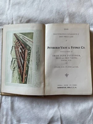 ANTIQUE 1909 PITTSBURGH VALVE & FITTINGS CO. IRON PIPE CATALOG BOOK - Image 1 of 4
