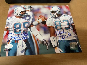 MIAMI DOLPHINS MARK DUPER & MARK CLAYTON DUAL SIGNED 8x10 PHOTO JSA WITNESS - Picture 1 of 1
