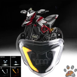 LED DRL Headlight Assembly with Turn Signal For Ducati Hypermotard 821 939 13-18 - Foto 1 di 15