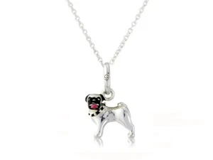 MOPS HUND ANHÄNGER IN STERLINGSILBER CMN267 - Bild 1 von 3