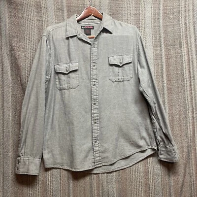 Camisa Y2K Tony Hawk Para Hombre Manga Larga Botón Franela Gris Talla XL Skateboarding Foto 1 de 4