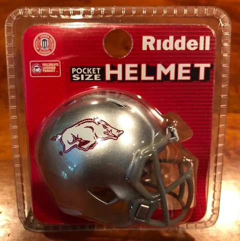 Arkansas Razorbacks silver pocket pro helmet SEC Riddell new clamshell Speed Cover