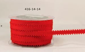 1/4" Grosgrain Ribbon w/ Picot Edge - May Arts - 416-14-14- Red - 5 yds. - Picture 1 of 1