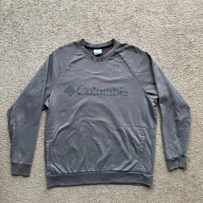 Columbia Sweater Mens Large Crewneck Long Sleeve Grey Spellout Pullover - Изображение 1 из 4