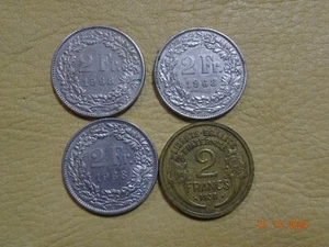 Switzerland 2 Francs Lot 1968 1937  coin lot 4 pcs   3-1968 1 -1938 - Picture 1 of 4