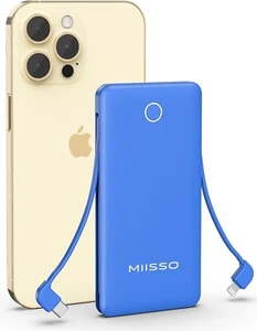 Miisso 10000mAh Slim Portable Charger w/ Built in Cable 4 Output USB Type C New - Picture 1 of 89