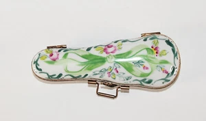 French Limoges Miniature Trinket Box Violin Shape with Violin - Picture 1 of 6