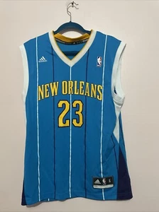 Adidas New Orleans Pelicans Anthony Davis Blue Retro Striped Jersey - Size Small - Picture 1 of 8