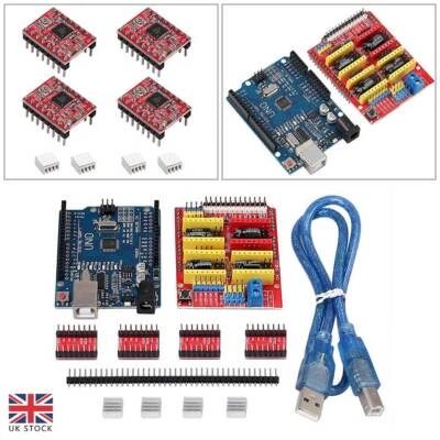 CNC Shield V3.0 UNO R3 Board 4PCS A4988 Driver Set For Arduino 3D Printer Module - Image 1 of 4