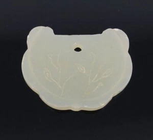 Rara talla ornamental antigua natural verde blanquecino translúcido de jade - Imagen 1 de 10