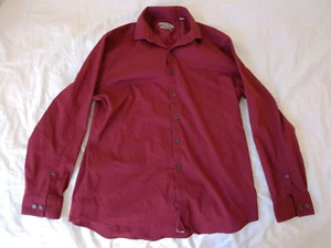 Maroon Dress Shirt Long Sleeve Kenneth Cole Reaction Size 16 32/33 - Picture 1 of 4