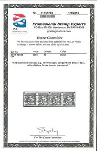2019 PSE Cert Scott #1303a Joint LIne Strp of 4 MNH, XF-Sup-Prec."DALLAS TEXAS"  - Picture 1 of 2