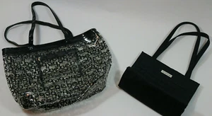 Conjunto de DOS BEBE Bolso de Mano Negro Plástico Ver a Través Logo Script Bolso de Playa - Imagen 1 de 12
