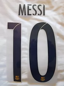Genuine Sporting id Name Block & Number Barcelona Shirt Print Set MESSI 10 Navy - Picture 1 of 1