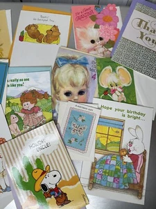 Vintage LOT of 12 UNUSED Holiday Greeting Cards Hallmark 70s 80s Ephemera #2 - Picture 1 of 4