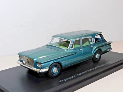 BOS PLYMOUTH VALIANT STATION WAGON 1960 BLUE 1/43 RESIN BOS43065 BEST OF SHOW - Image 1 of 4