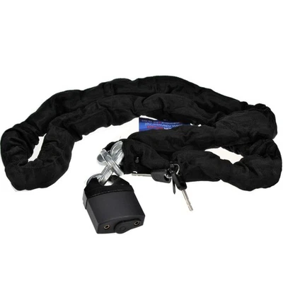 LOCK AND CHAIN 1.8M SECURITY FOR MOTORCYCLE SCOOTER MOTORBIKE H/D CHAIN PADLOCK - Image 1 of 4