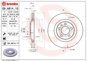 2X 09A81411 BREMBO Bremsscheibe für AUDI - Picture 1 of 2
