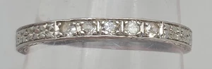 VINTAGE Platinum / Diamonds Ladies Ring Band Size 8.75 - Picture 1 of 6