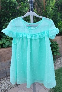 Teal Blouse With Ruffles, 4T, Back Top Button, Lightweight - Picture 1 of 1