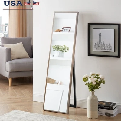 Espejo de piso de longitud completa caballete ajustable espejo de pie ligero hogar nuevo Foto 1 de 4