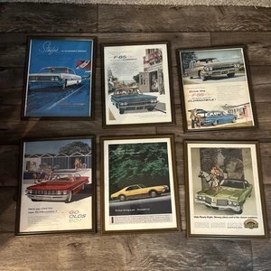 Konvolut 6 Rahmen Oldtimer Oldsmobile Autowerbung 60er Jahre 12”x15” - Bild 1 von 8