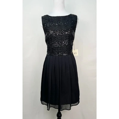 Mini Vestido JACK Negro Lentejuelas Sin Mangas Ajuste y Acampanado Talla Pequeña Nuevo con Etiquetas Foto 1 de 4