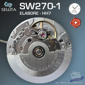 MOVEMENT AUTOMATIC SELLITA SW270-1 ELABORE HH7, DATE, POWER RESERVE 6H - Picture 1 of 3