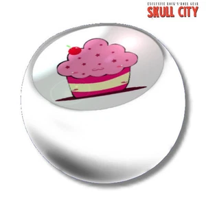 MUFFIN WHITE PIERCING BALL - Screw Ball - Ball Jewellery Kitsch Pin Up Cake - Picture 1 of 1