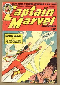 Captain Marvel Adventures 116 Sehr guter Zustand + fliegende Untertasse! Magic Carpets 1951 Fawcett U265 - Bild 1 von 2