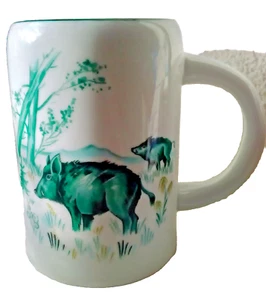 Antiker DDR-Bierkrug mit Henkel "Jagd/Wildschwein", Neu - Bild 1 von 1