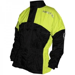 Richa Rain Warrior Heavy Duty 100% Waterproof Motorcycle Over Jacket - Black/Yel - Picture 1 of 2