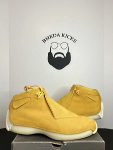 Air Jordan 18 Retro Yellow Suede 2018 Ochre AA2494-701 Preowned Men’s Size 14 - Picture 1 of 9